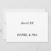 ミニマリストは私たちのページボーイプロポーションホワイト 招待状 (裏面)