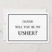 ミニマリストは私のアッシャーの提案の黒になる 招待状 (正面)