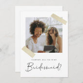 ミニマリストは私のブライドメイド提案カード サンキューカード (正面/裏面)