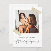 ミニマリストは私のメイド・オブ・オーナー（花嫁付き添い人）カード サンキューカード (正面/裏面)