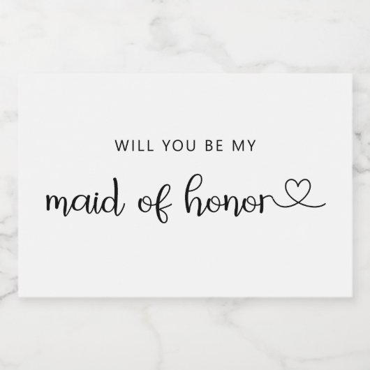 ミニマリストは私のメイド・オブ・オーナー(花嫁付き添い人) スパークリングワインラベル (シングルラベル)