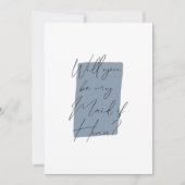 ミニマリストは私のメイド・オブ・オーナー(花嫁付き添い人)ダスティブルー 招待状 (正面)