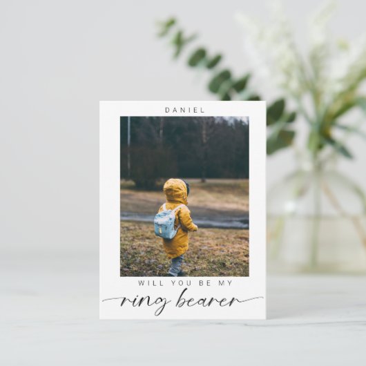 ミニマリストは私のリングや輪になりますベアラー写真シック ポストカード (スタンド正面)