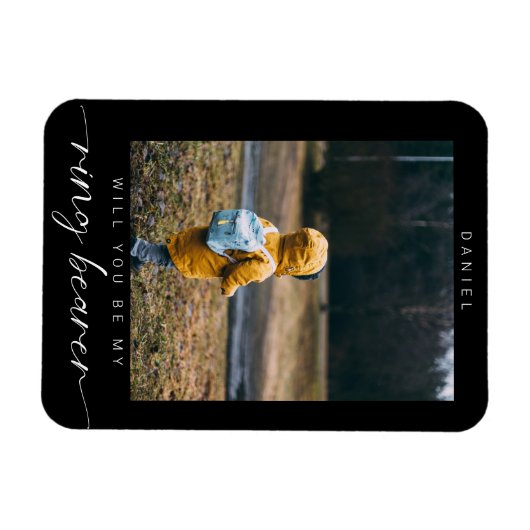 ミニマリストは私のリングや輪になりますベアラー写真ダーク マグネット (横)