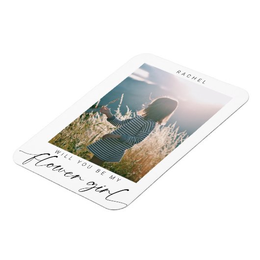 ミニマリストは私の花の女の子になるフォトシック マグネット (左側)