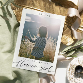 ミニマリストは私の花の女の子になるフォトシック 招待状