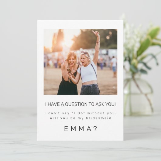 ミニマリストは私の花嫁の付き添いのカードになる 招待状 (スタンド正面)