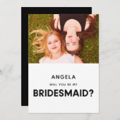 ミニマリストは私のbridesmaidの写真カードになる 招待状 (正面/裏面)