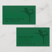 ミニマリストは緑のヨガのインストラクターをリラックスします 名刺 (正面/裏面)