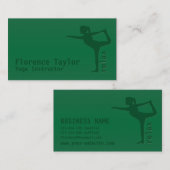 ミニマリストは緑のヨガのインストラクターをリラックスします 名刺 (正面/裏面)