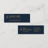 ミニマリストは美容師の小型ロイヤリティカードを切ります スキニー名刺 (正面/裏面)