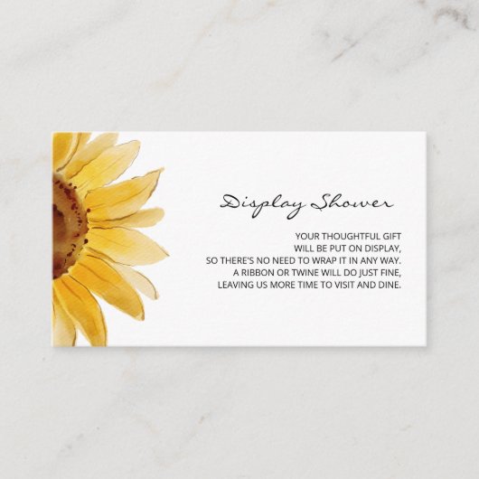 ミニマリストひまわりディスプレイシャワーエンクロージャカード エンクロージャーカード (正面)
