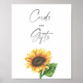 ミニマリストひまわりブライダルシャワーカードとギフト ポスター (正面)