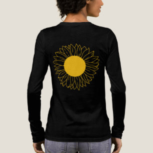 ミニマリストひまわり植物芸術 トライブレンドTシャツ
