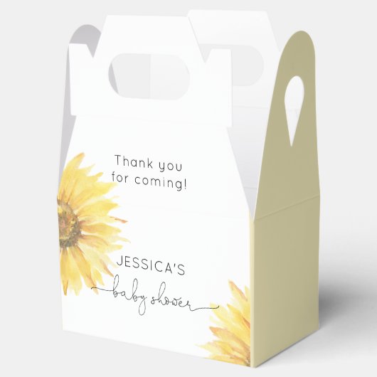 ミニマリストひまわり赤ちゃんシャワー フェイバーボックス (オープン)