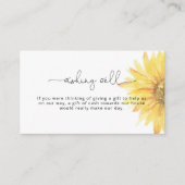 ミニマリストひまわり願い事井戸 ブライダルシャワー エンクロージャーカード (正面)