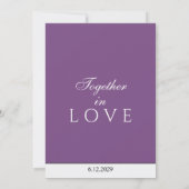 ミニマリストほこりっぽいバイオレットホワイトモノグラム 招待状 (裏面)