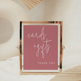 ミニマリストほこりっぽいバラカードとギフトサイン ポスター