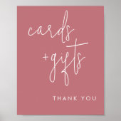 ミニマリストほこりっぽいバラカードとギフトサイン ポスター (正面)