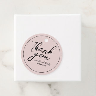 ミニマリストほこりっぽいピンクの書道台本ありがとう フェイバータグ