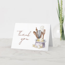 ミニマリストぼほベーカリーシェフベビーシャワーありがとう サンキューカード