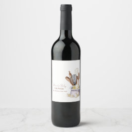 ミニマリストぼほベーカリーシェフベビーシャワーワインラベル ワインラベル