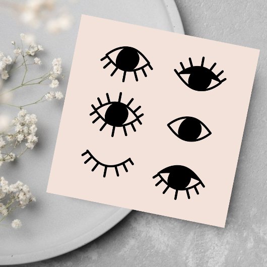 ミニマリストまつげエクステンション美しいサロン ガーリー スクエア名刺