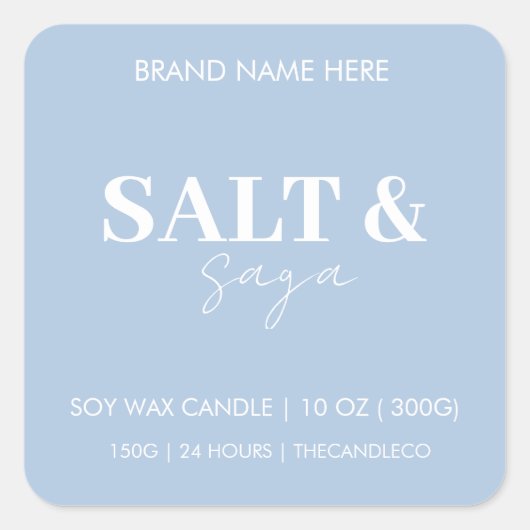 ミニマリストろうそくラベルのシール | カスタム大豆ワックス スクエアシール (正面)