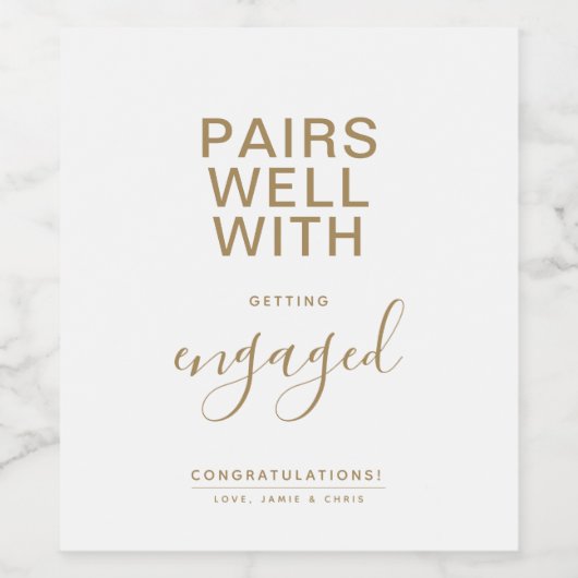 ミニマリストを得ることとよく組み合わ婚約したせる ワインラベル (シングルラベル)