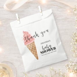 ミニマリストアイスクリームスクープ赤ちゃんシャワーありがとう フェイバーバッグ