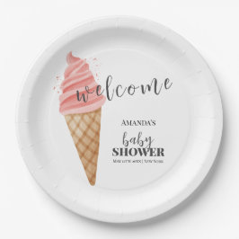 ミニマリストアイスクリームスクープ赤ちゃんシャワー歓迎 ペーパープレート