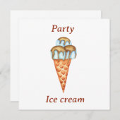 ミニマリストアイスクリームパーティー サンキューカード (正面/裏面)