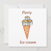 ミニマリストアイスクリームパーティー サンキューカード (正面)