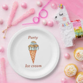 ミニマリストアイスクリームパーティー ペーパープレート (パーティー)