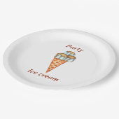 ミニマリストアイスクリームパーティー ペーパープレート (アングル)