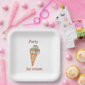 ミニマリストアイスクリームパーティー ペーパープレート (パーティー)
