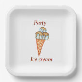 ミニマリストアイスクリームパーティー ペーパープレート (正面)