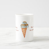 ミニマリストアイスクリームパーティー ボーンチャイナマグカップ (正面)