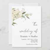 ミニマリストアイボリーブリスウェディング 招待状 (正面)