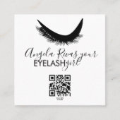 ミニマリストアイラガーリーッシュサロン美しい白黒 スクエア名刺 (正面)