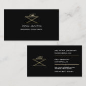 ミニマリストアイロン掛けブラック金ゴールドプロフェッショナル 名刺 (正面/裏面)