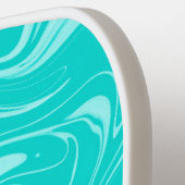 ミニマリストアクアブルーとホワイトモノグラモダンム ピックルボールラケット (左詳細)