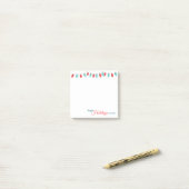 ミニマリストアクアレッドクリスマスライトハッピーホリデー ポストイット (デスク上)