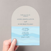 ミニマリストアクア結婚ブルー アクリル招待状 (インサイチュ (ポータブル))