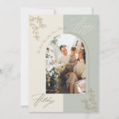 ミニマリストアルチファミリーフォトホリデーカード 招待状 (正面)