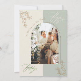 ミニマリストアルチファミリーフォトホリデーカード 招待状