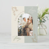 ミニマリストアルチファミリーフォトホリデーカード 招待状 (スタンド正面)