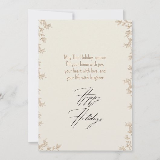 ミニマリストアルチファミリーフォトホリデーカード 招待状 (裏面)