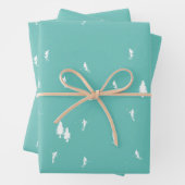 ミニマリストアルパインスキーヤーズスキーイラストレーションブルー ラッピングペーパーシート (インサイチュ)