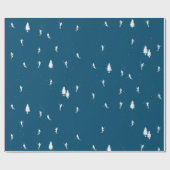 ミニマリストアルパインスキーヤーズスキーイラストレーションブルー ラッピングペーパー (フラット)